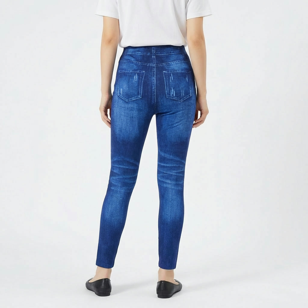 Women’s Rose Print Stretchy Jeans